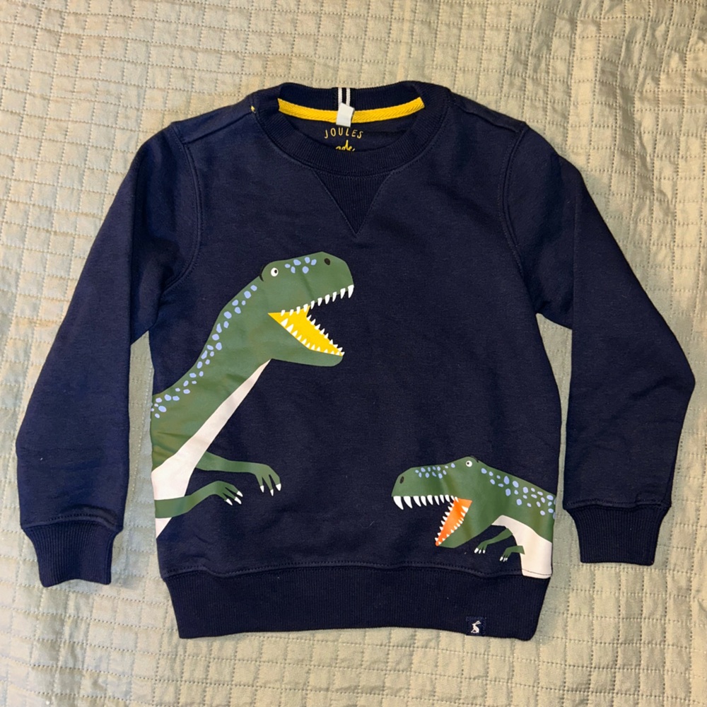 Joules boy blue dinosaur sweatshirt